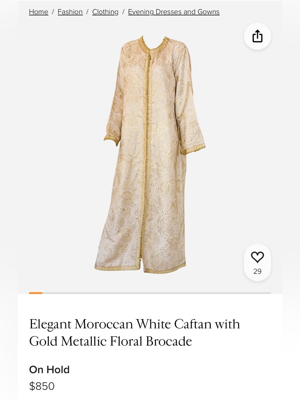✨ Vintage Moroccan Kaftan | Hand-Embellished Luxury ✨ - Picture 6 of 6
